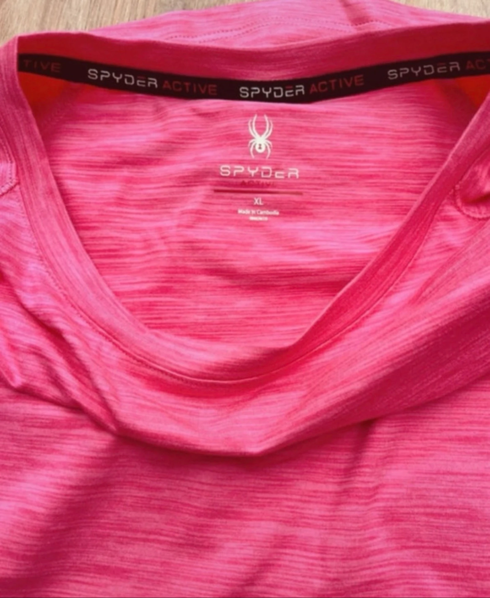 🌺 𝒎𝒛 |Camiseta esportiva Spyder rosa claro |tamanho XL |– dry fit – |nova sem etiqueta – photo 3